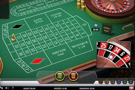 tablero de apuestas de la ruleta francesa de casino online